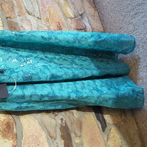 Lulus Glittering Presence Teal Green Sequin Lace-Up Maxi Dress - Picture 11 of 14